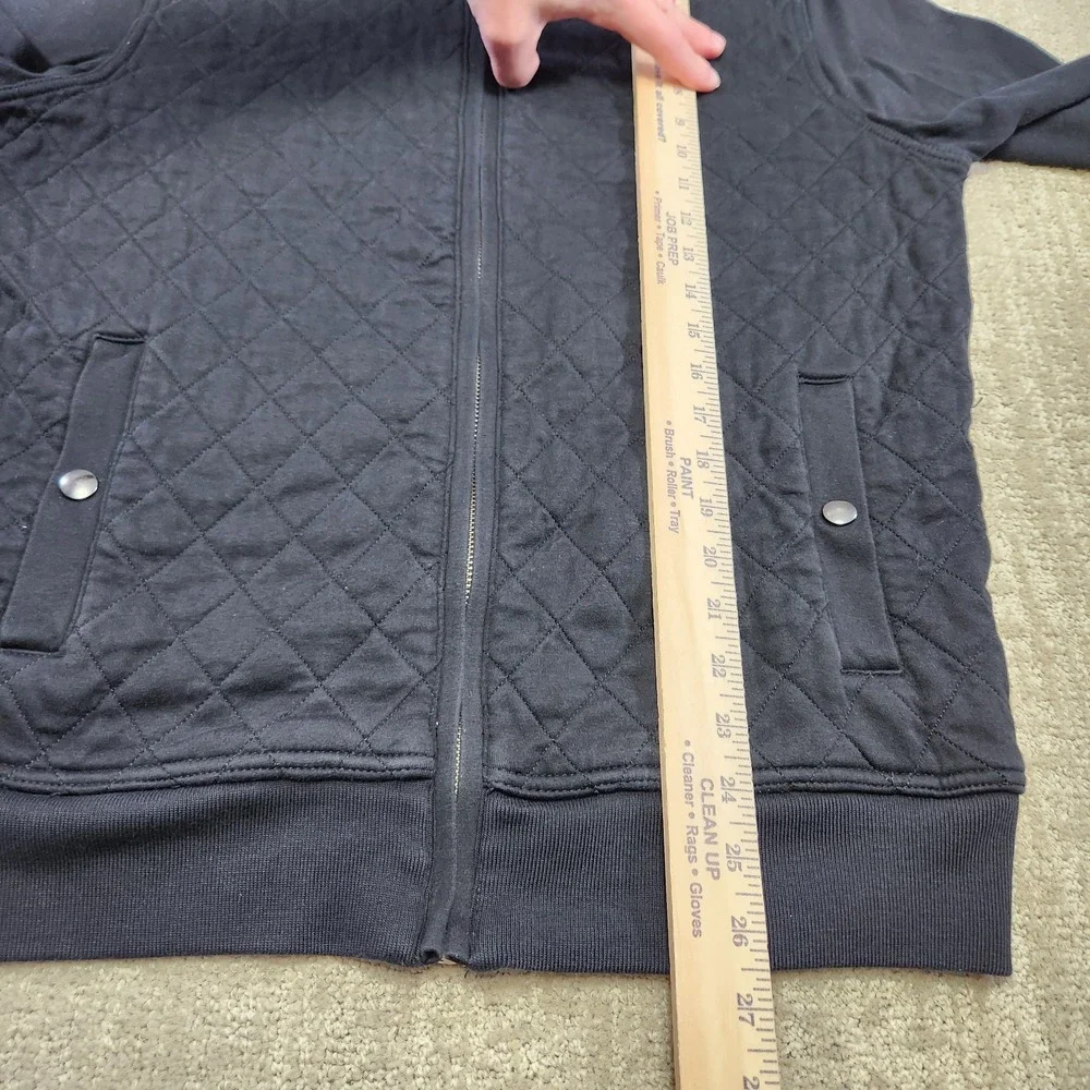 Banana‎ Republic Jacket Men Medium Diamond Quilted Knit Full Zip Cotton Black